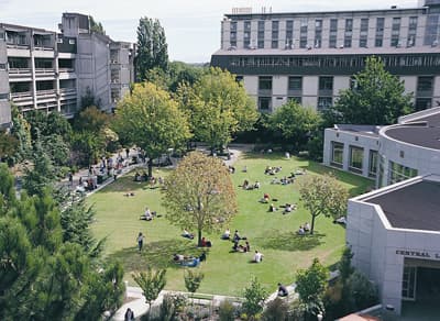 Astronomie in Neuseeland studieren Grüner Campus der University of Canterbury aus der Vogelperspektive