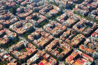 Barcelona aus der Luft betrachtet Luftbild Eixample District Barcelona
