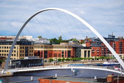 Blick auf die Millenium Bridge in Newcastle Blick auf die Stadt Newcastle upon Tyne