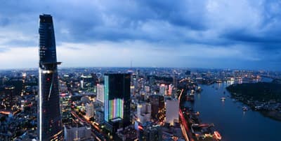 Saigon ist eine aufstrebende Wirtschaftsmetropole. Skyline von Saigon