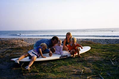 Die Familie Poppler hat das Surfen im Blut! Älteres Photo von Coach Pepi