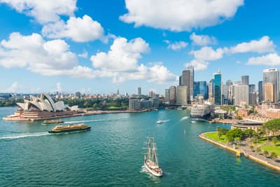 Blick auf die Küstenmetropole Sydney Blick auf die Küstenmetropole Sydney
