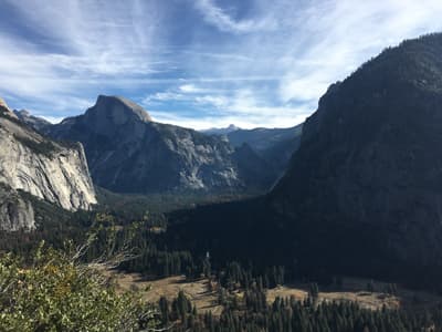 Highlights im Golden State Bewaldetes Gebirgstal im Yosemite National Park